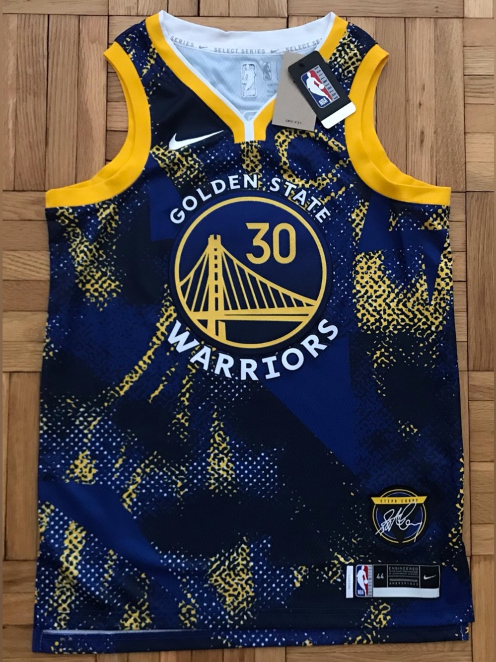 Size 3XL Mens Nike Golden State Warriors Stephen Curry Jersey Blue HJ4061-495